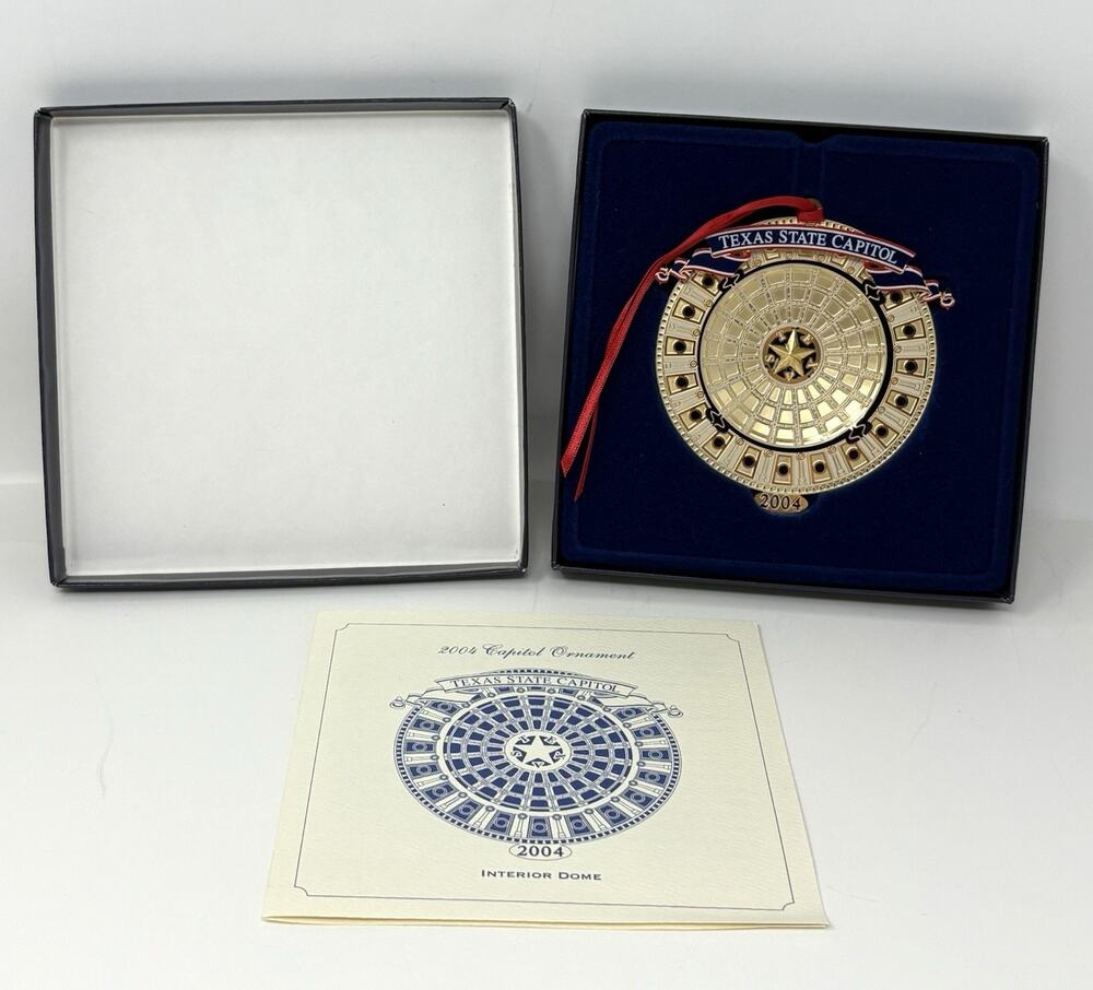 2004 Texas State Capitol Christmas Ornament Box & Pamphlet Interior Dome